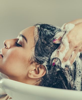 Washing hair in hair salon